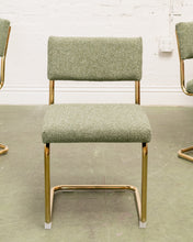 Load image into Gallery viewer, Gold Cantilever Green Chair