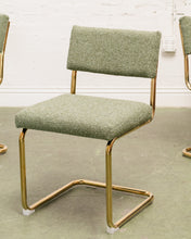 Load image into Gallery viewer, Gold Cantilever Green Chair