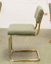 Load image into Gallery viewer, Gold Cantilever Green Chair