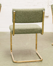 Load image into Gallery viewer, Gold Cantilever Green Chair