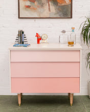 Load image into Gallery viewer, Louvered Drawer Pink Ombré Chest of Drawers
