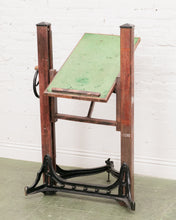 Load image into Gallery viewer, Antique Camera Stand Height Adjustable Cast Iron and Wood