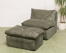 Load image into Gallery viewer, Stitched Green Chair and Ottoman