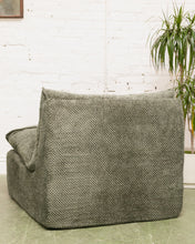 Load image into Gallery viewer, Stitched Green Chair and Ottoman