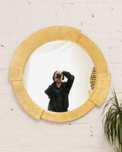 Load image into Gallery viewer, Deco Hammered Gold Metal Mirror