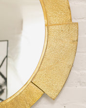 Load image into Gallery viewer, Deco Hammered Gold Metal Mirror