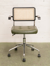 Load image into Gallery viewer, Green and Black Rattan Office Chair