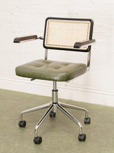 Load image into Gallery viewer, Green and Black Rattan Office Chair
