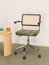 Load image into Gallery viewer, Green and Black Rattan Office Chair