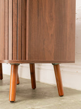 Load image into Gallery viewer, Single Two Tier Tambour Door End Table/Nightstand