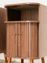 Load image into Gallery viewer, Single Two Tier Tambour Door End Table/Nightstand