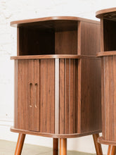 Load image into Gallery viewer, Single Two Tier Tambour Door End Table/Nightstand