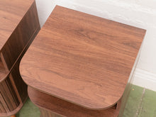 Load image into Gallery viewer, Single Two Tier Tambour Door End Table/Nightstand