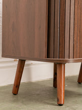 Load image into Gallery viewer, Single Two Tier Tambour Door End Table/Nightstand