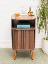 Load image into Gallery viewer, Single Two Tier Tambour Door End Table/Nightstand