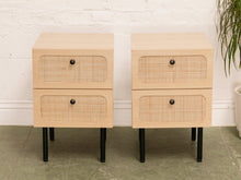 Load image into Gallery viewer, Oval Rattan Drawer Front Nightstand