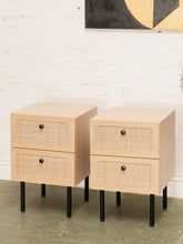 Load image into Gallery viewer, Oval Rattan Drawer Front Nightstand
