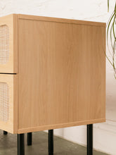 Load image into Gallery viewer, Oval Rattan Drawer Front Nightstand