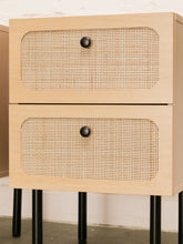 Load image into Gallery viewer, Oval Rattan Drawer Front Nightstand