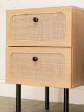 Load image into Gallery viewer, Oval Rattan Drawer Front Nightstand