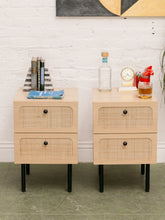 Load image into Gallery viewer, Oval Rattan Drawer Front Nightstand