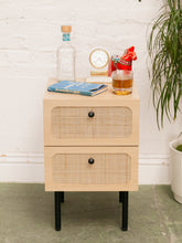 Load image into Gallery viewer, Oval Rattan Drawer Front Nightstand