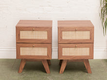 Load image into Gallery viewer, Pair of Mell 2 Drawer Nightstands in Walnut Finish