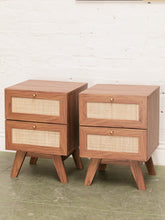 Load image into Gallery viewer, Pair of Mell 2 Drawer Nightstands in Walnut Finish