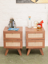 Load image into Gallery viewer, Pair of Mell 2 Drawer Nightstands in Walnut Finish