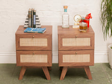 Load image into Gallery viewer, Pair of Mell 2 Drawer Nightstands in Walnut Finish
