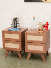 Load image into Gallery viewer, Pair of Mell 2 Drawer Nightstands in Walnut Finish