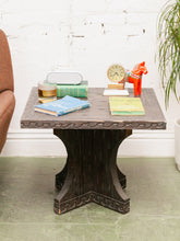 Load image into Gallery viewer, Vintage Square Hand Carved End Table