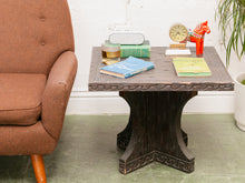 Load image into Gallery viewer, Vintage Square Hand Carved End Table