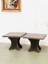 Load image into Gallery viewer, Vintage Square Hand Carved End Table