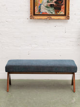Load image into Gallery viewer, Navy Blue Scissor Bench