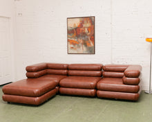 Load image into Gallery viewer, Elodie 4 Piece Modular Sectional in Saddle Brown Leather