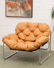 Load image into Gallery viewer, Chrome Tufted 70’s Style Chair