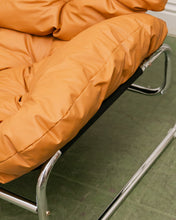 Load image into Gallery viewer, Chrome Tufted 70’s Style Chair