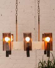 Load image into Gallery viewer, Amber Lucite 1970’s Chandelier