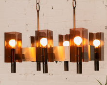 Load image into Gallery viewer, Amber Lucite 1970’s Chandelier