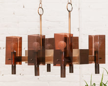 Load image into Gallery viewer, Amber Lucite 1970’s Chandelier