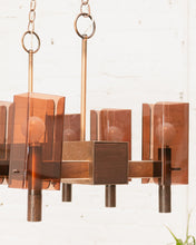 Load image into Gallery viewer, Amber Lucite 1970’s Chandelier
