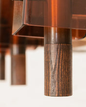Load image into Gallery viewer, Amber Lucite 1970’s Chandelier