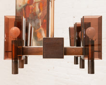 Load image into Gallery viewer, Amber Lucite 1970’s Chandelier