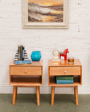 Load image into Gallery viewer, Pair of Modern Lightwood Nightstands