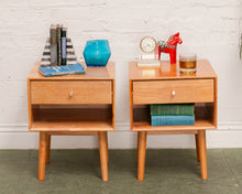 Load image into Gallery viewer, Pair of Modern Lightwood Nightstands