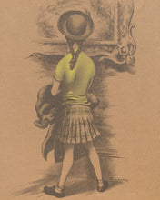 Load image into Gallery viewer, Girl at the Museum by American Artist Lawrence Beall Smith 1940s