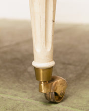 Load image into Gallery viewer, Gingham Blue Vintage Ottoman