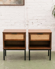 Load image into Gallery viewer, Rattan Front black base Nightstands