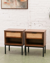 Load image into Gallery viewer, Rattan Front black base Nightstands